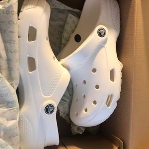 White Iconic Comfy Crocs